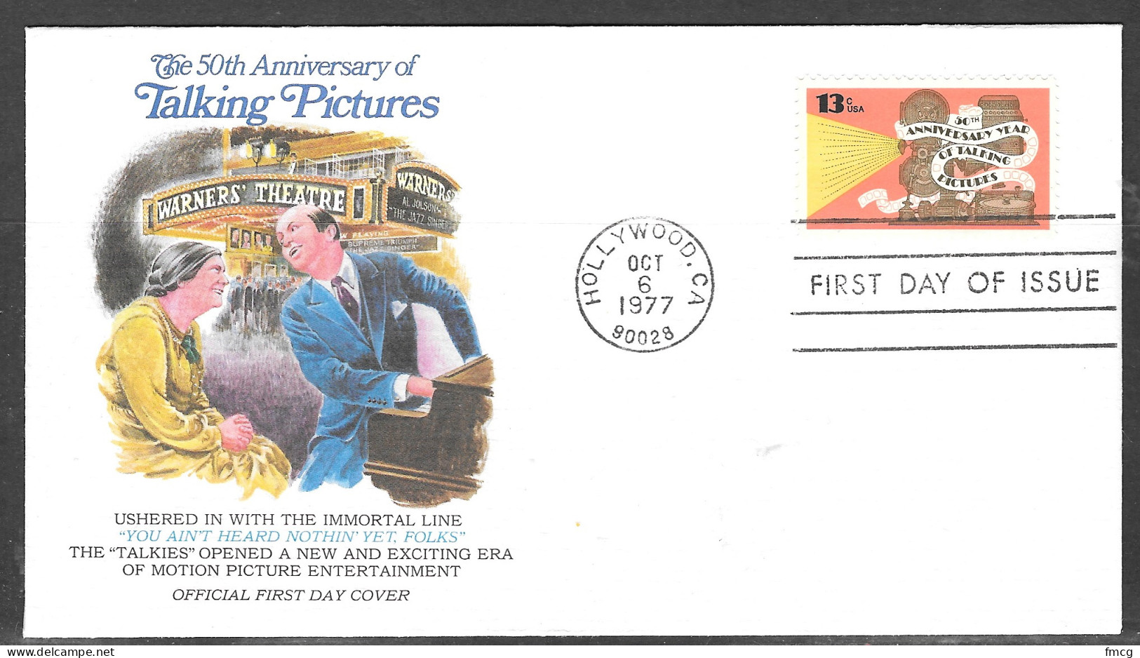 USA FDC Fleetwood Cachet, 1997 Talking Pictures - 1971-1980