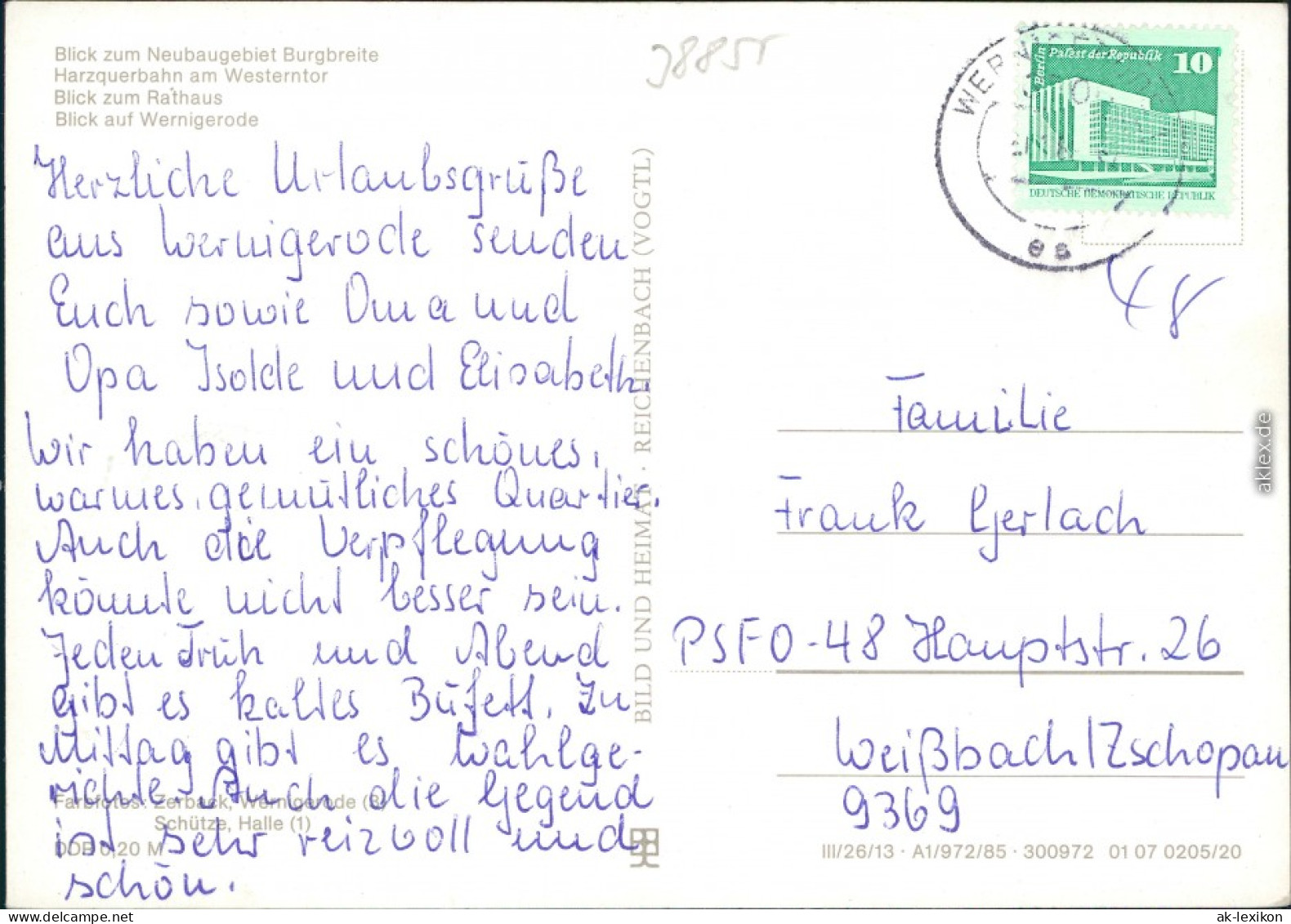 Wernigerode Blick Zum Neubaugebiet Burgbreite, Harzquerbahn Am Westerntor  1982 - Other & Unclassified
