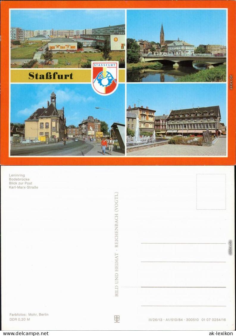 Staßfurt Stassfurt Leninring, Bodebrücke, Post, Karl-Marx-Straße 1984 - Otros & Sin Clasificación