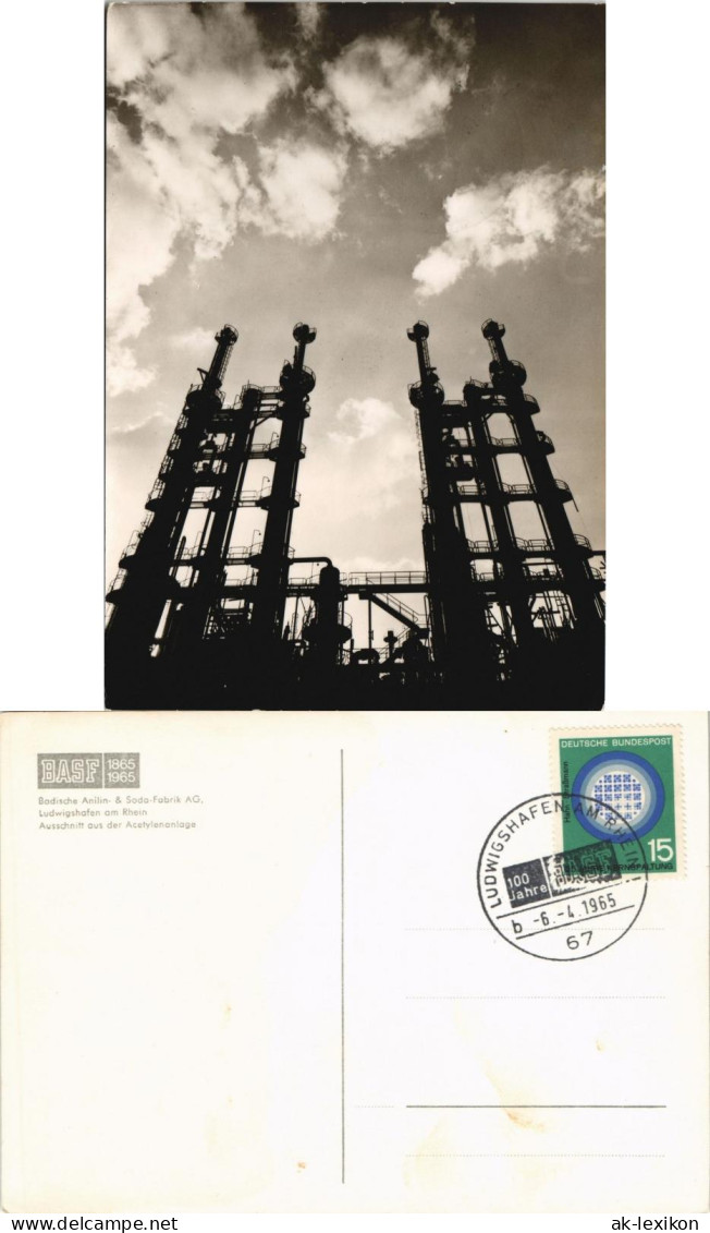 Ansichtskarte Ludwigshafen BASF Acettylenanlage 100 Jahre Sonderstempel 1965 - Ludwigshafen