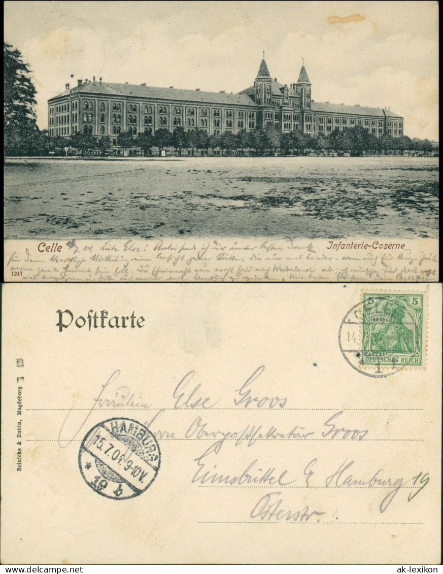 Ansichtskarte Celle Infanterie Kaserne 1904 - Celle