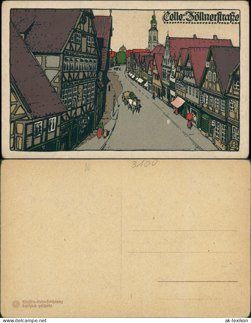 Ansichtskarte Celle Zöllnerstraße Steindruck Ak 1911 - Celle