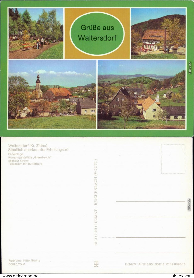 Waltersdorf Großschönau (Sachsen) Parkanlage, Konsumgaststätte "Grenzbaude 1985 - Grossschönau (Sachsen)