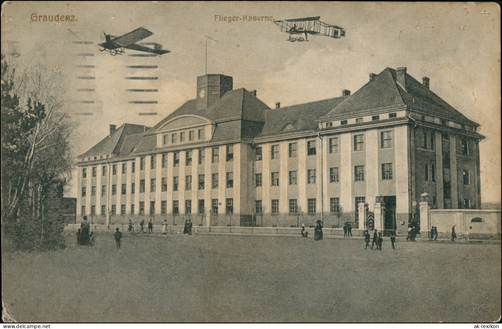Postcard Graudenz Grudziądz Flieger Kaserne - Doppeldecker 1916 - Pologne