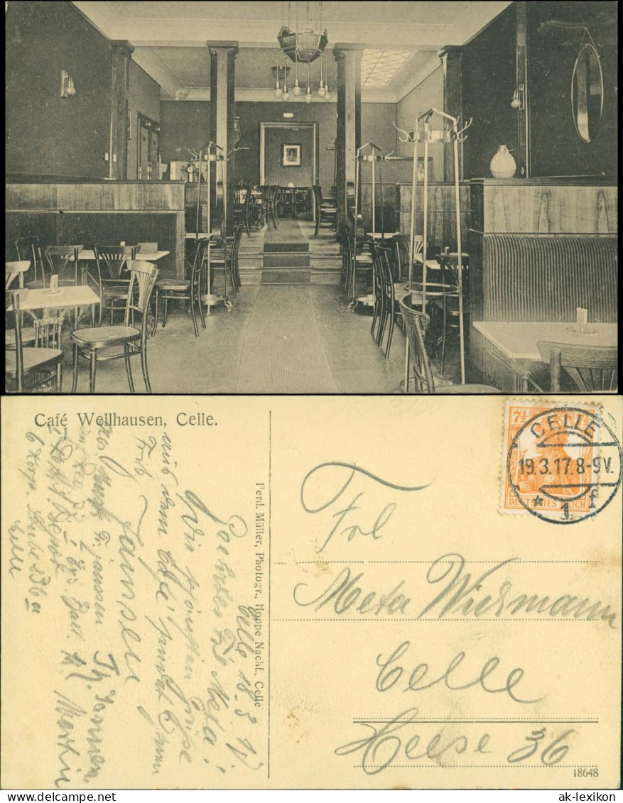 Ansichtskarte Celle Cafe Wellhausen - Saal 1917 - Celle