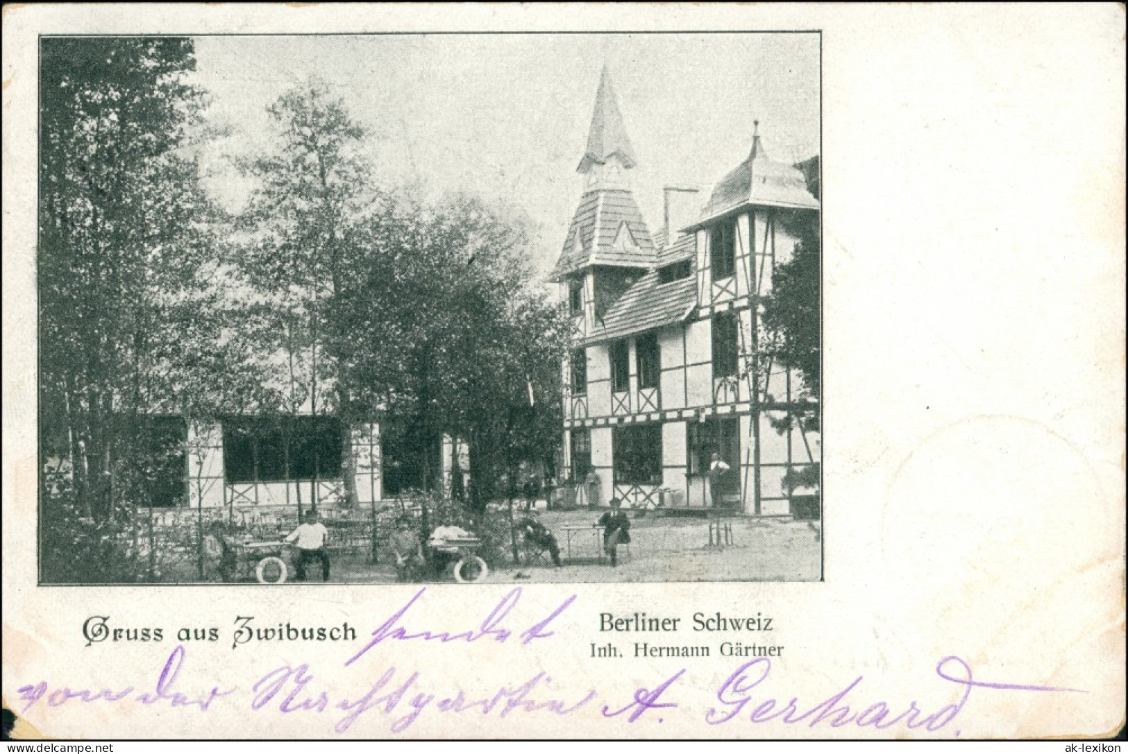 Ansichtskarte Zwiebusch-Gosen-Neu Zittau Gasthaus Berliner Schweiz 1902 - Otros & Sin Clasificación