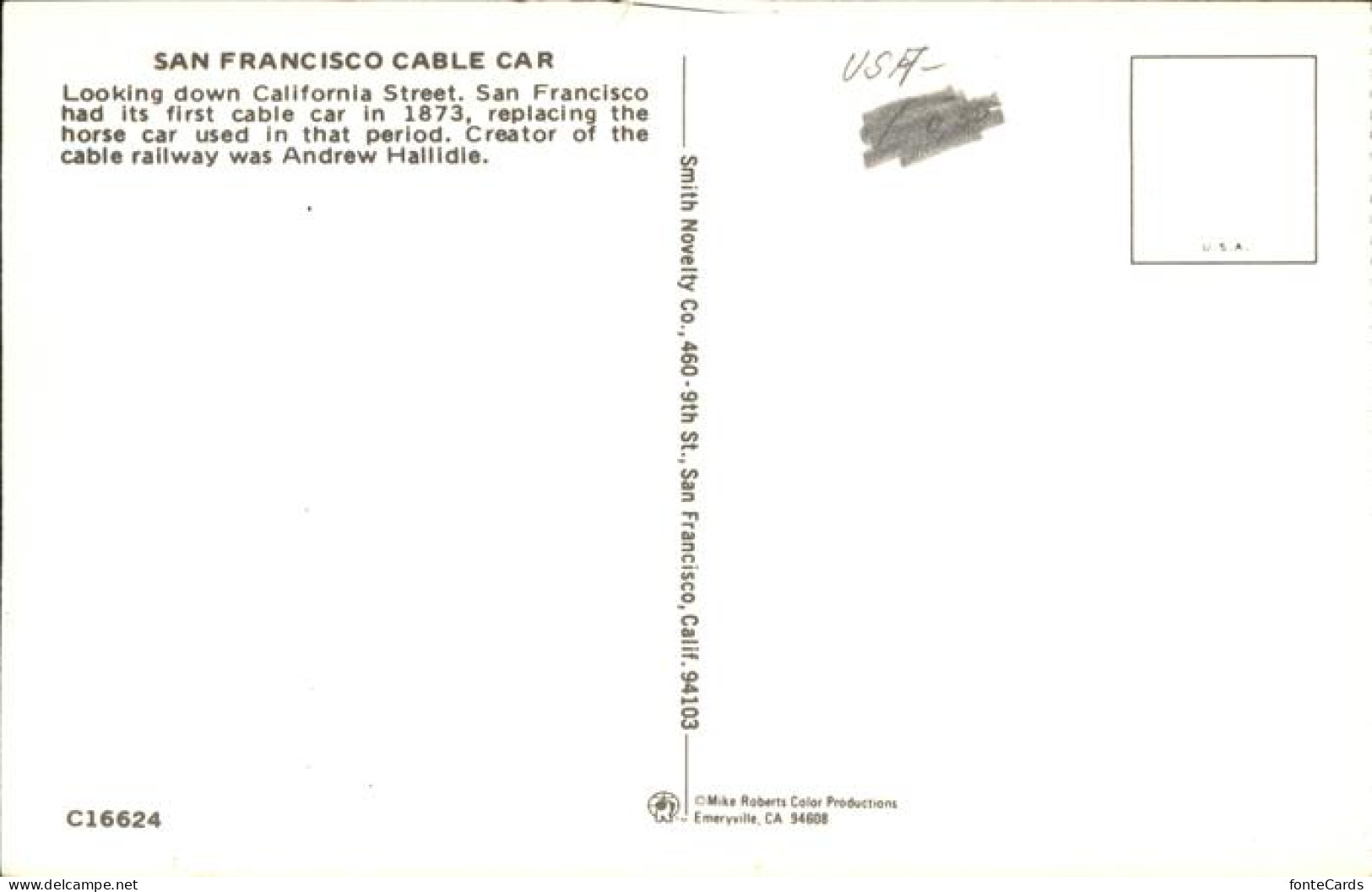 11491755 San_Francisco_California Cable Car Creator Andrew Hallidie California S - Andere & Zonder Classificatie