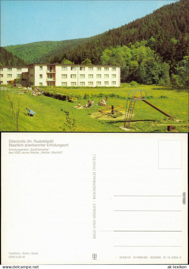 Döschnitz Erholungsheim Sorbitzmühle  Bild Heimat Reichenbach 1983 - Autres & Non Classés