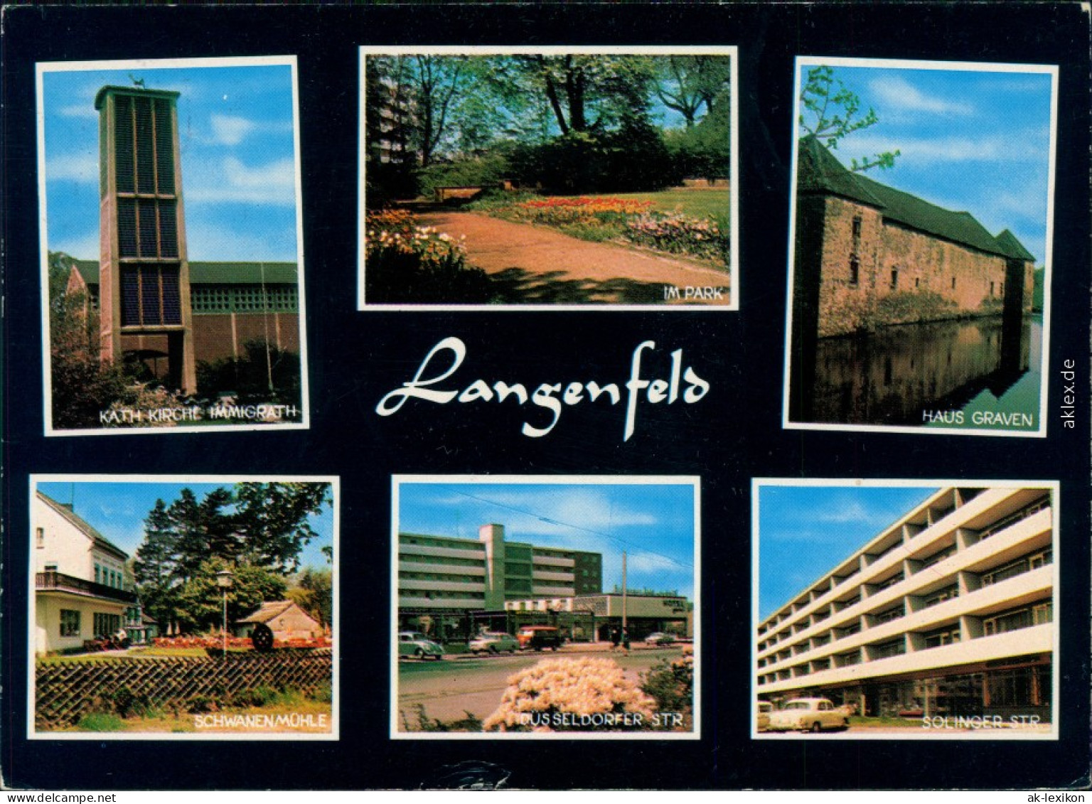 Langenfeld (Rheinland)  Kirche, Park  Düsseldorfer Straße, Solinger Straße 1970 - Autres & Non Classés