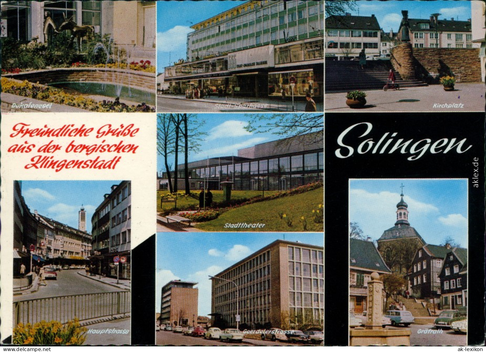 Solingen Dukatenesel, Sparkasse, Kirchplatz Hauptstraße, Goerdelerstraße,  1974 - Solingen