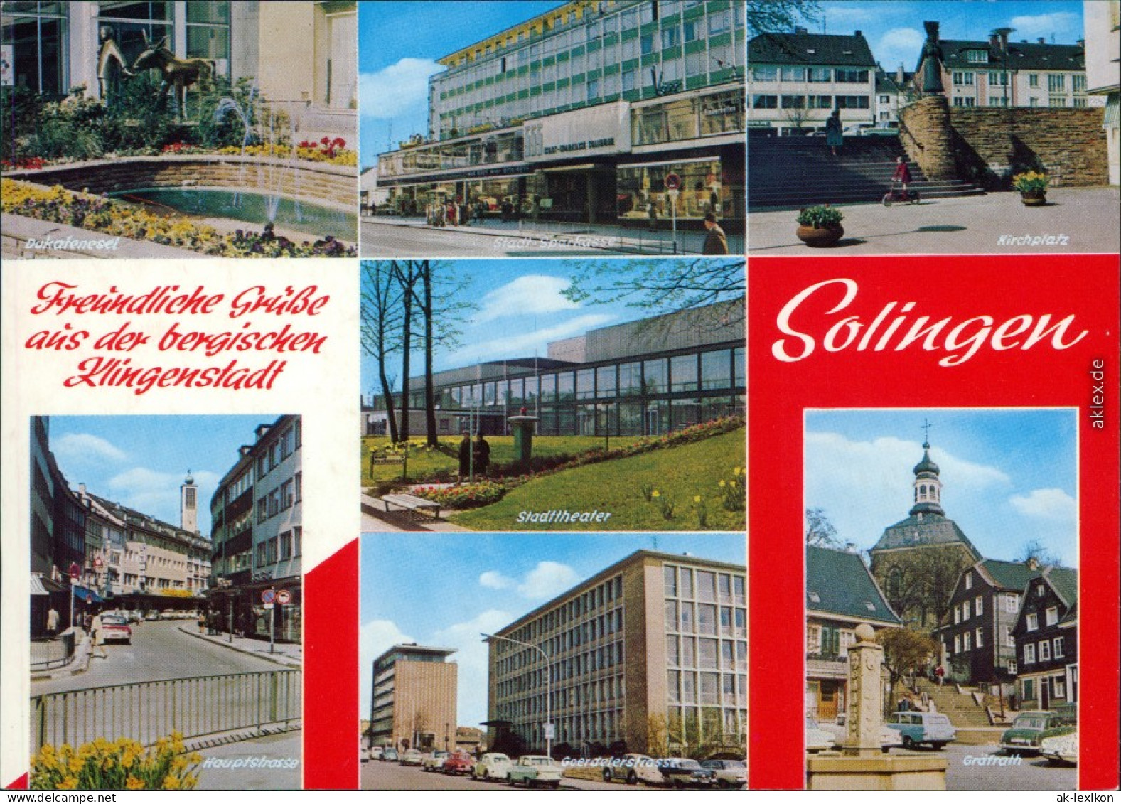 Solingen Dukatenesel, Sparkasse, Hauptstraße, Goerdelerstraße, Gräfrath 1988 - Solingen