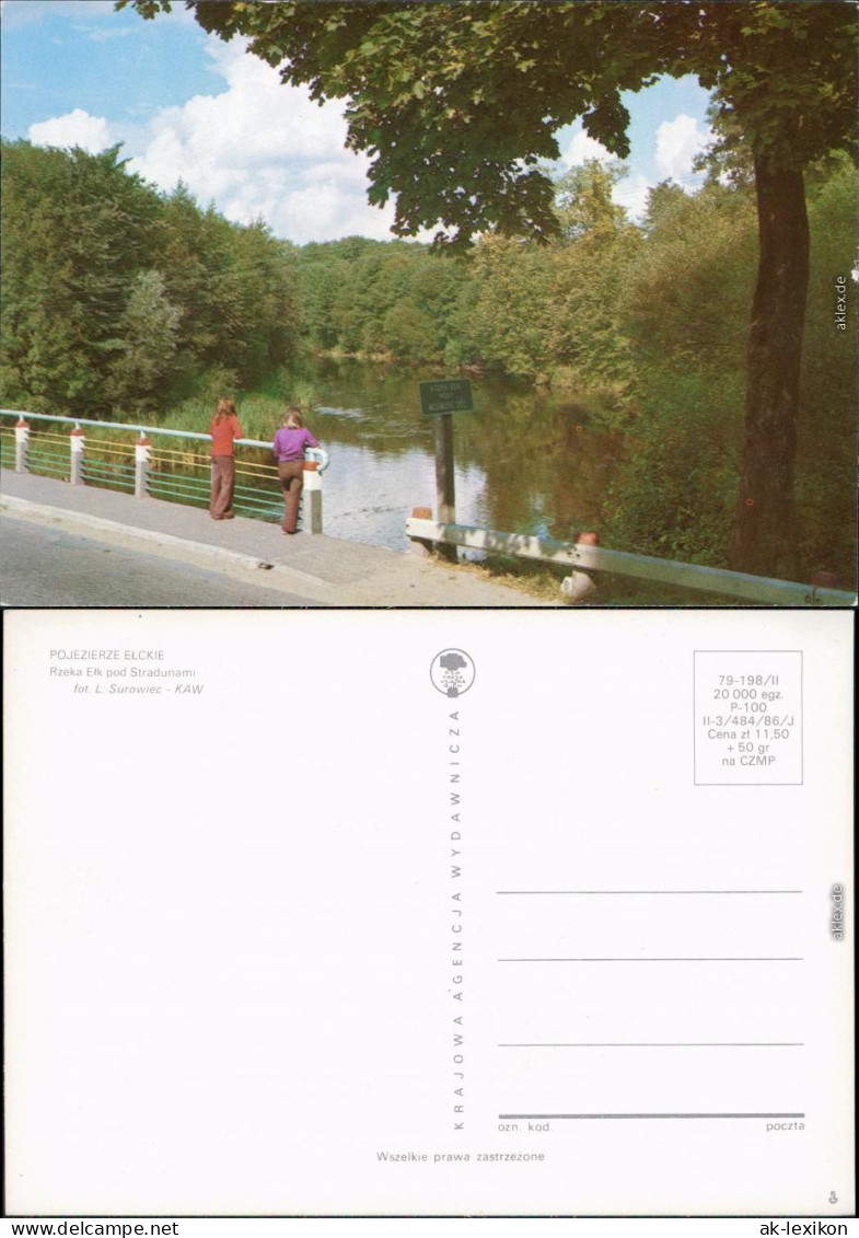 Ansichtskarte Stare Juchy Rzeka Ełk Pod Stradunami/Brück Am Fluss Ełk 1986 - Pologne