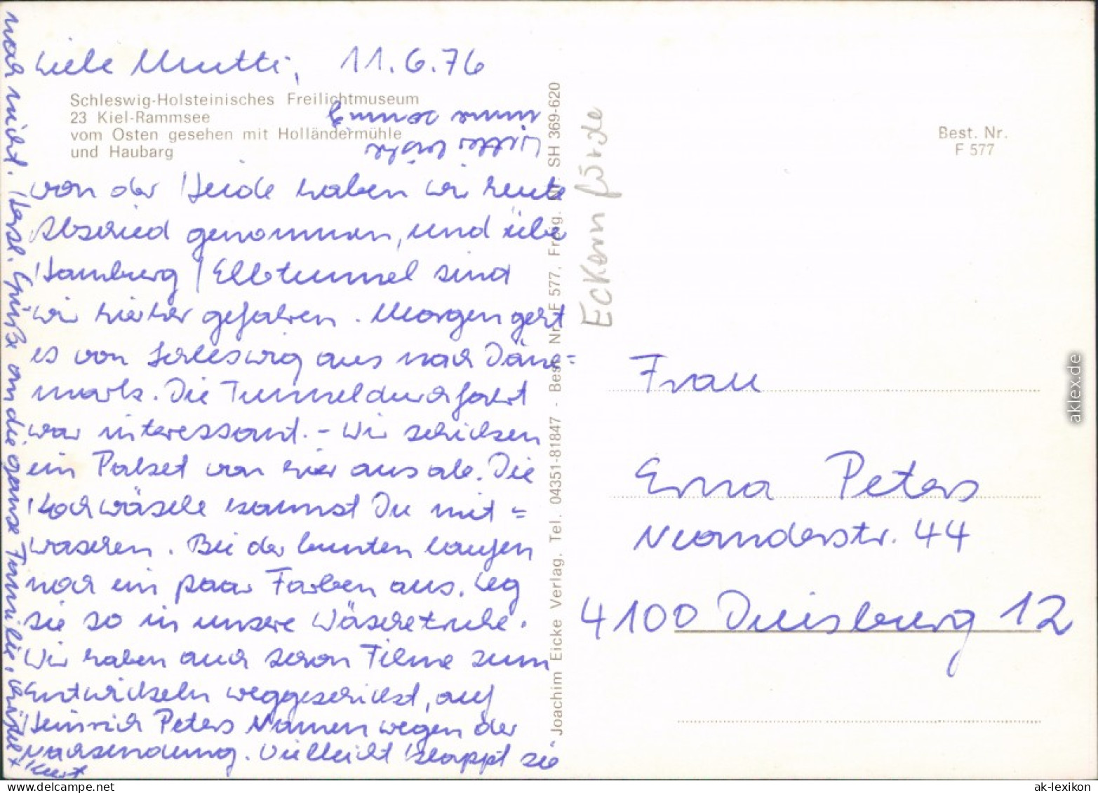 Rammsee Schleswig-Holsteinisches Freilichtmuseum: Holländermühle, Haubarg 1976 - Other & Unclassified