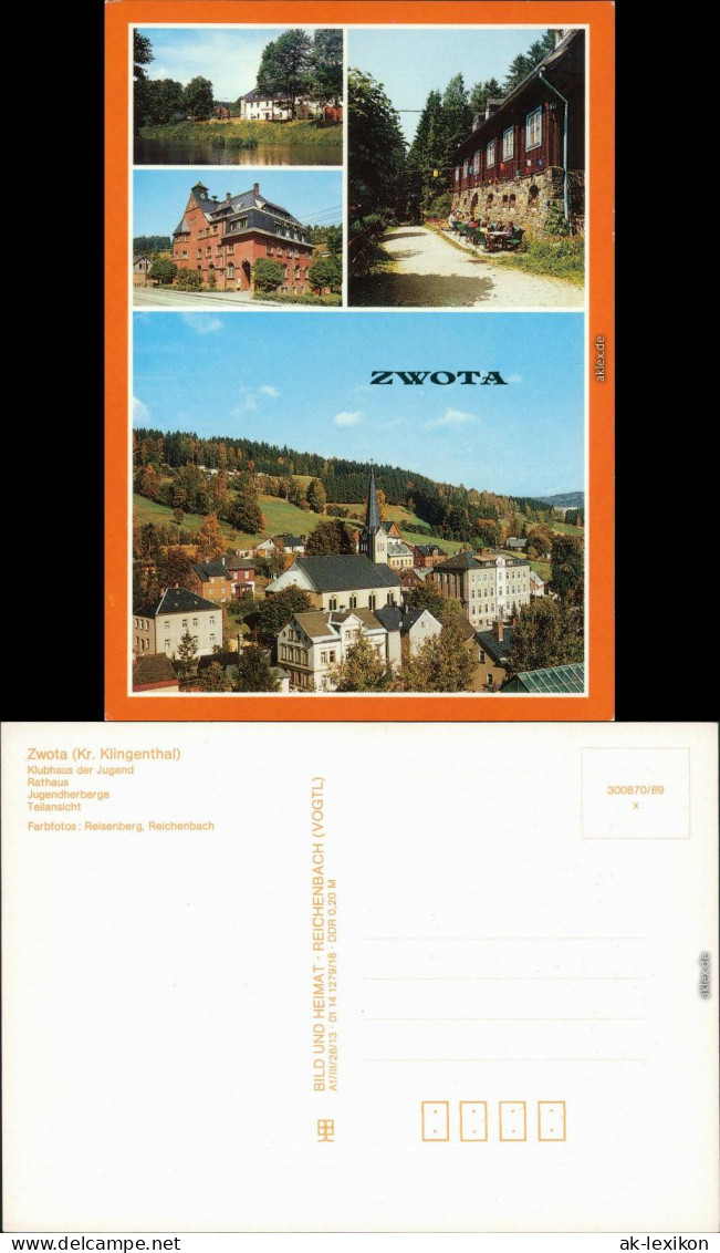 Zwota Klubhaus Der Jugend, Rathaus, Jugendherberge, Teilansicht 1989 - Other & Unclassified