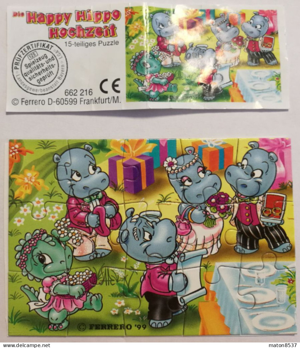 Kinder : 662216   Hapy Hippo Hochzeit 1999 - BPZ - Puzzels