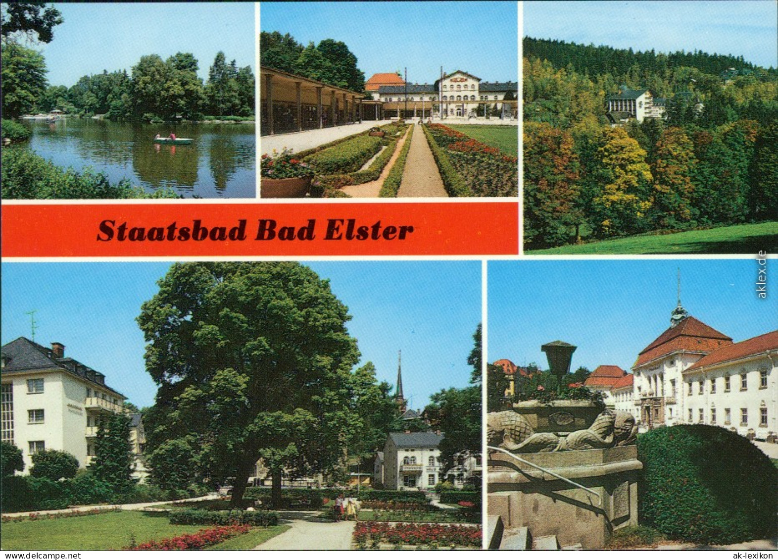 Bad Elster Gondelteich,  Reichsbahn-Sanatorium "Kurt Koch", Rosengarten 1989 - Bad Elster