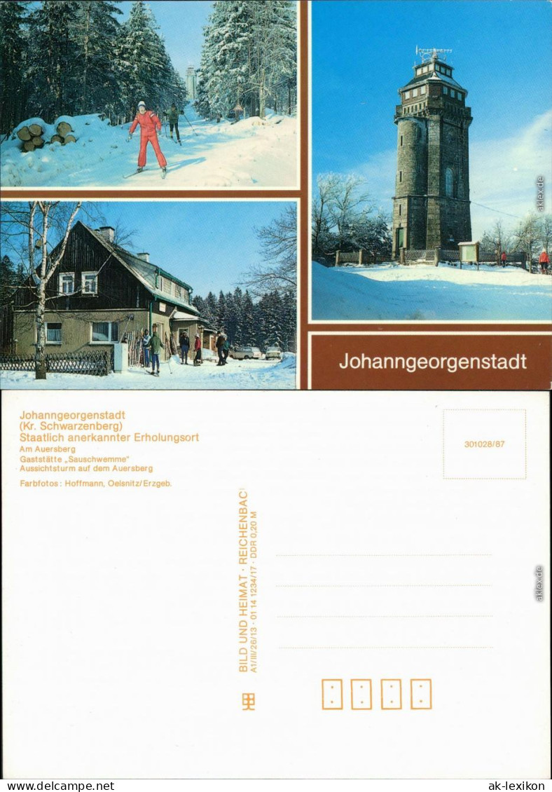 Johanngeorgenstadt Am Auersberg, Gaststätte "Sauschwemme", Aussichtsturm 1987 - Johanngeorgenstadt