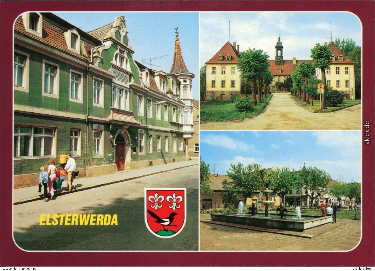 Elsterwerda Wikow Rathaus, Schloss, Markt Mit Springbrunnen 1990 - Elsterwerda