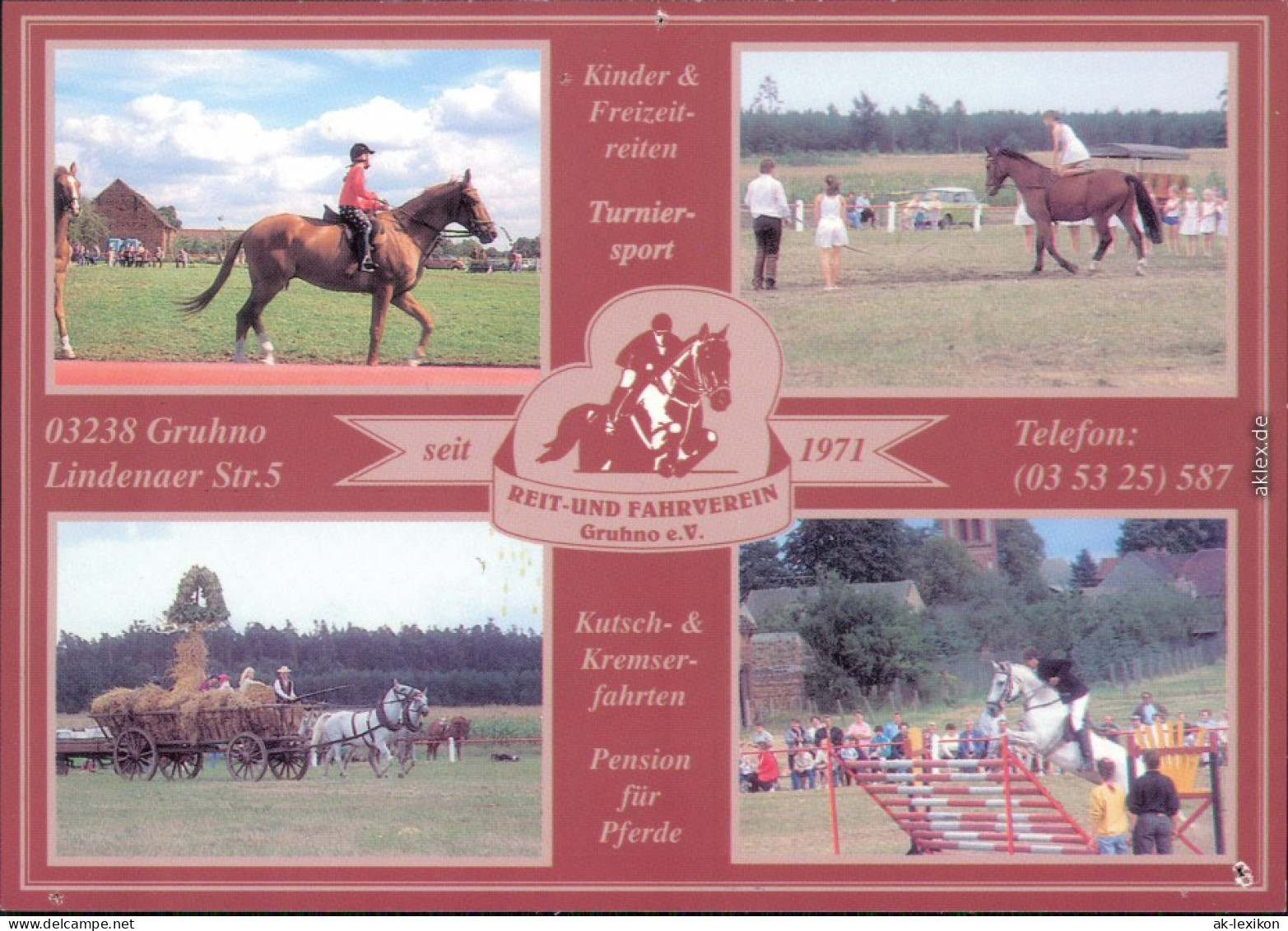 Gruhno Kutsch- Und Kremserfahrten, Turniersport, Pension Für Pferde 1998 - Other & Unclassified