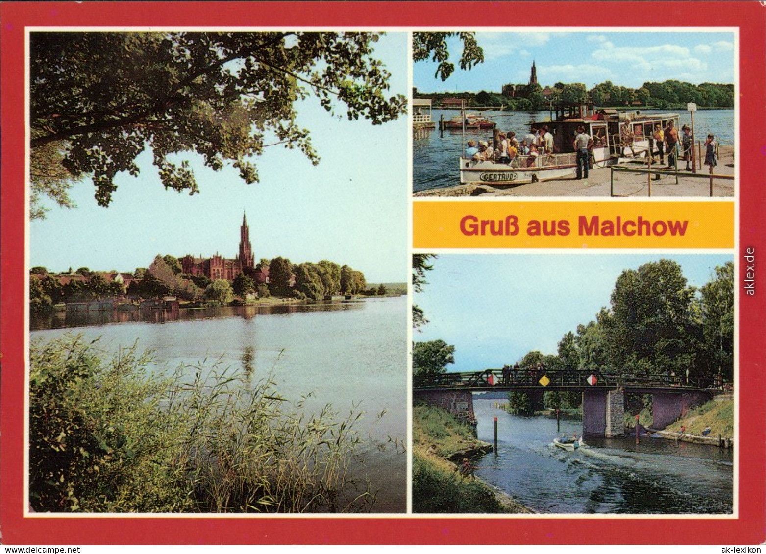 Malchow (Mecklenburg) Kloster, Fahrgastschiff Auf Dem Malchower See 1988 - Sonstige & Ohne Zuordnung