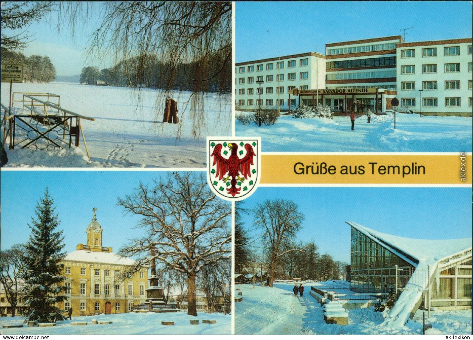 Templin Winterliche FDGB-Erholungsheim   Gaststätte "Salvador Allende" 1988 - Templin