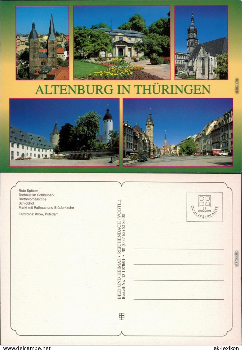 Altenburg Teehaus Im Schloßpark, Bartholomäikirche  Markt Brüderkirche 1995 - Autres & Non Classés