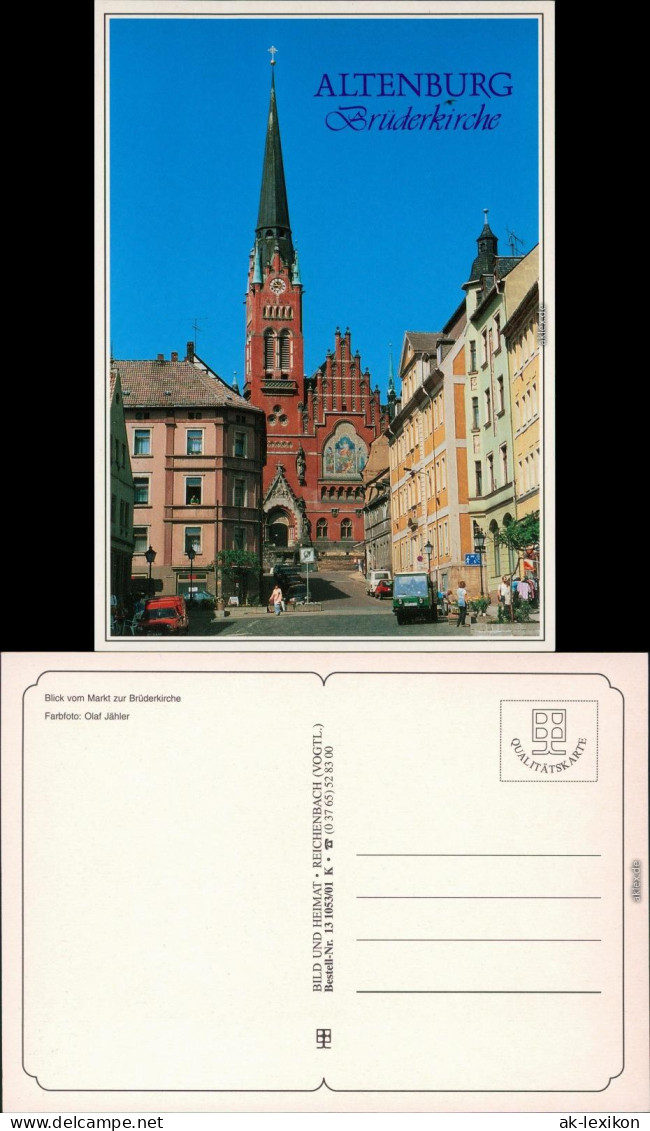 Altenburg Blick Vom Markt Zur Brüderkirche Ansichtskarte 1995 - Andere & Zonder Classificatie