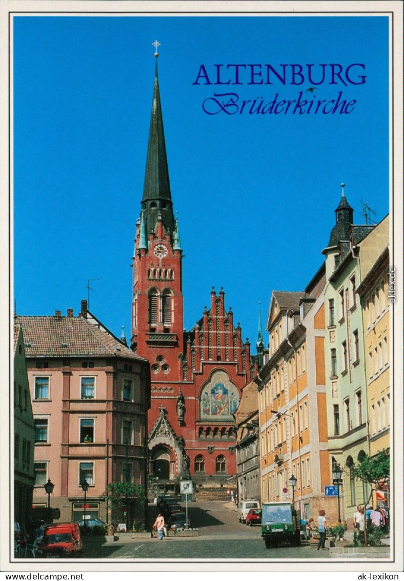 Altenburg Blick Vom Markt Zur Brüderkirche Ansichtskarte 1995 - Autres & Non Classés