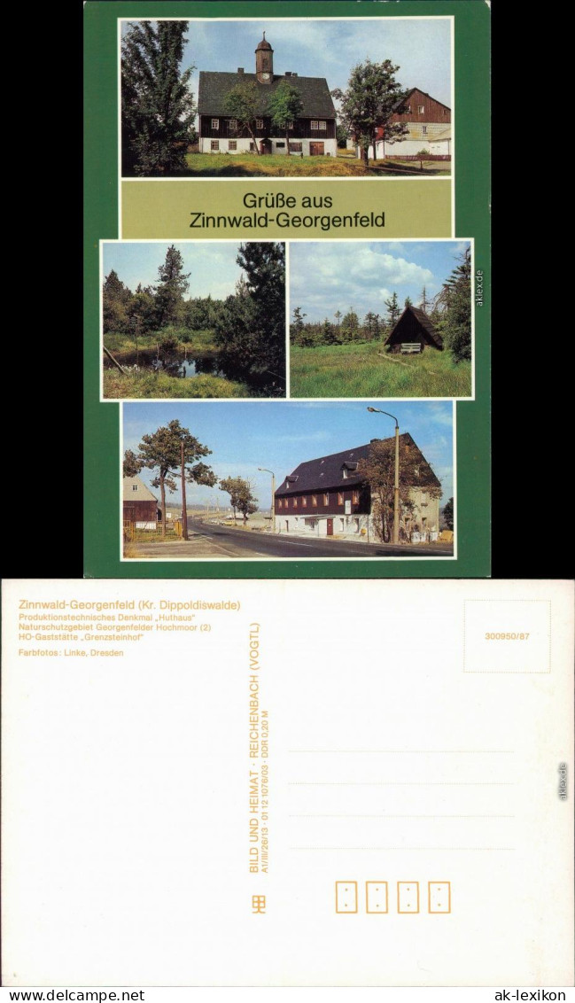 Zinnwald Georgenfeld-Altenberg (Erzgebirge)  HO-Gaststätte "Grenzsteinhof" 1987 - Altenberg