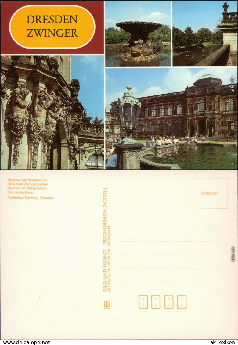 Altstadt Dresden Brunnen Am Wallpavillon, Blick Zum Zwingergraben,  1987 - Dresden