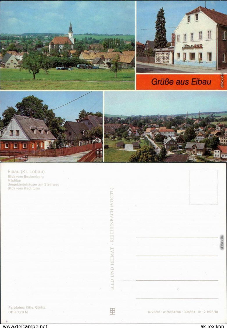 Eibau Kottmar  Beckenberg, Milchbar, Umgebindehäuser Steinweg  Kirchturm 1986 - Other & Unclassified