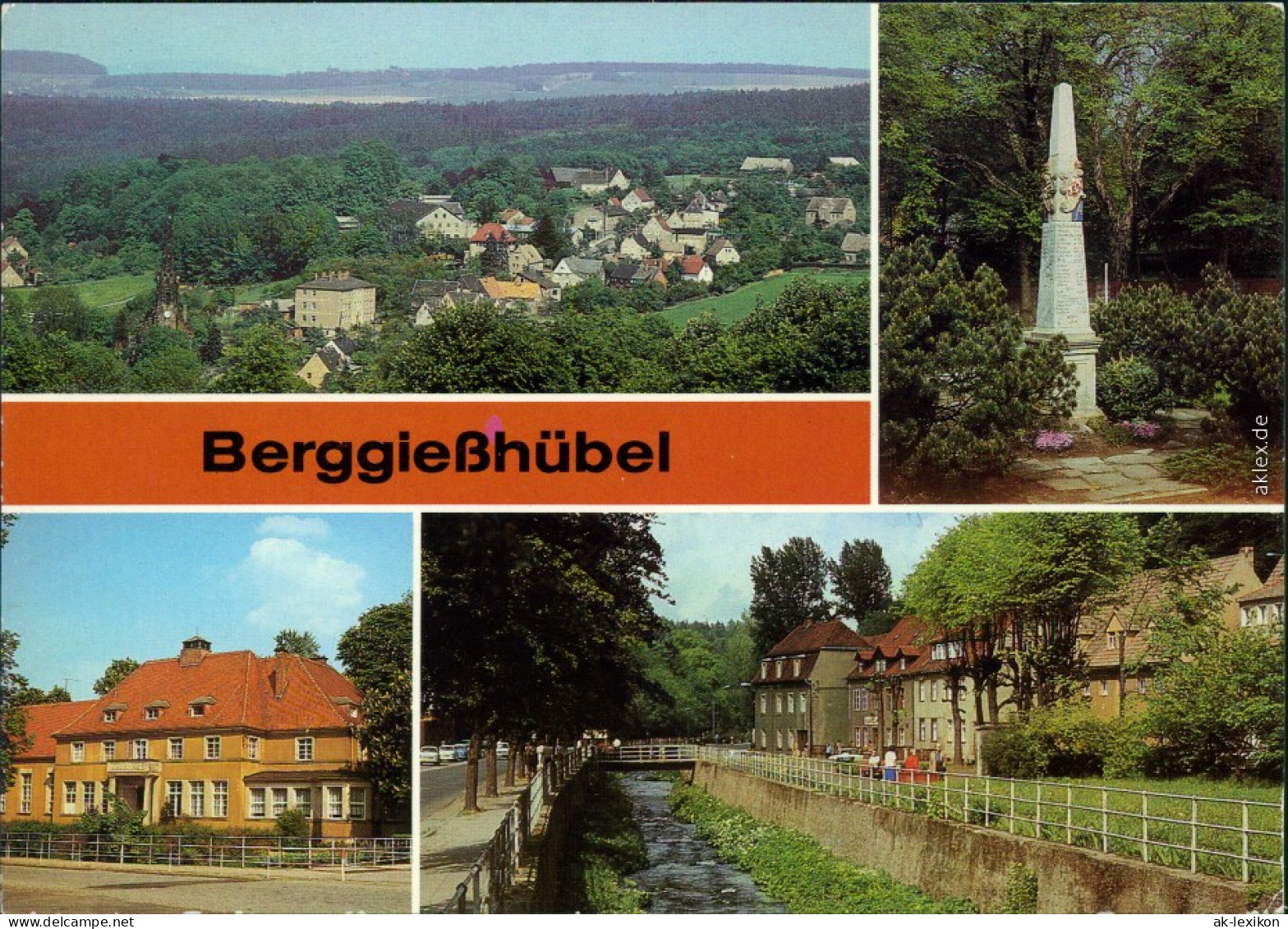 Bad Gottleuba-Berggießhübel Blick Zum Ort, Postmeilensäule, Kurhaus,  1986 - Bad Gottleuba-Berggiesshuebel