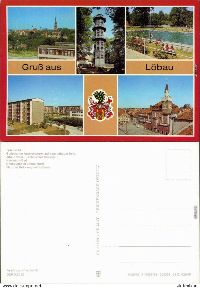 Löbau    Neubaugebiet Löbau-Nord, Platz Der Befreiung Mit Rathaus 1986 - Löbau