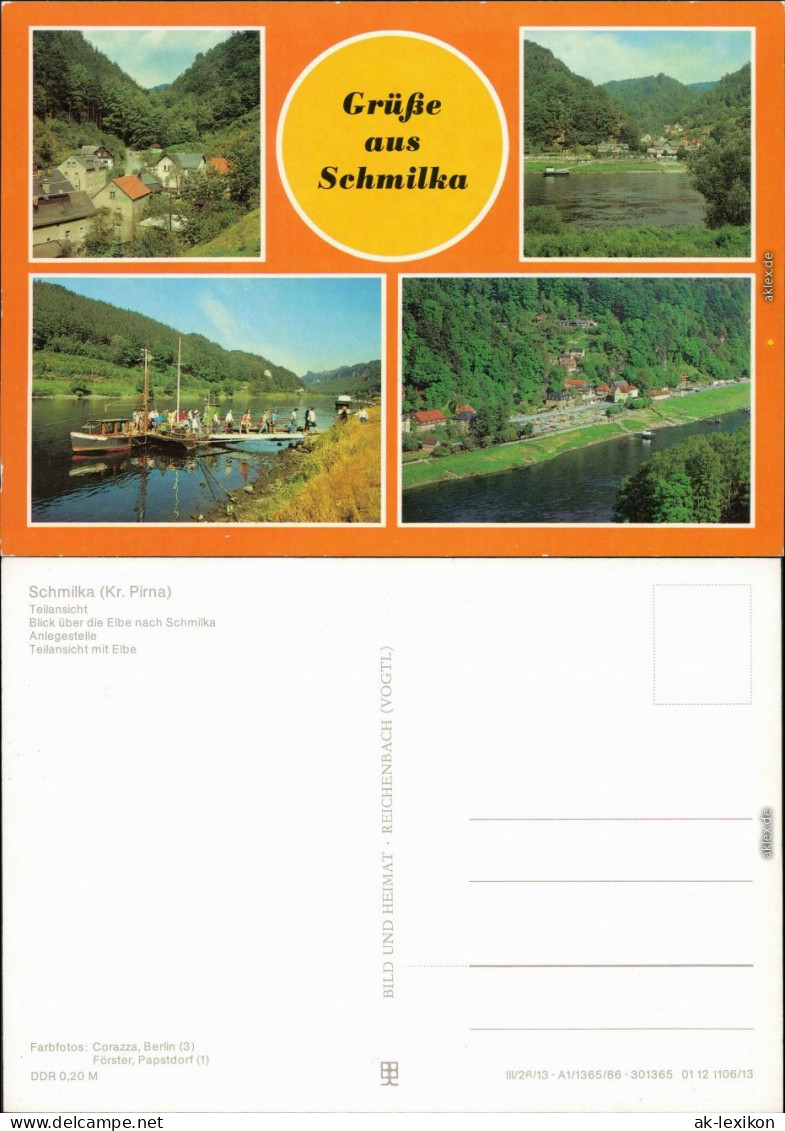 Schmilka Teilansicht, Elbe, Anlegestelle, Teilansicht Mit Elbe 1986 - Schmilka