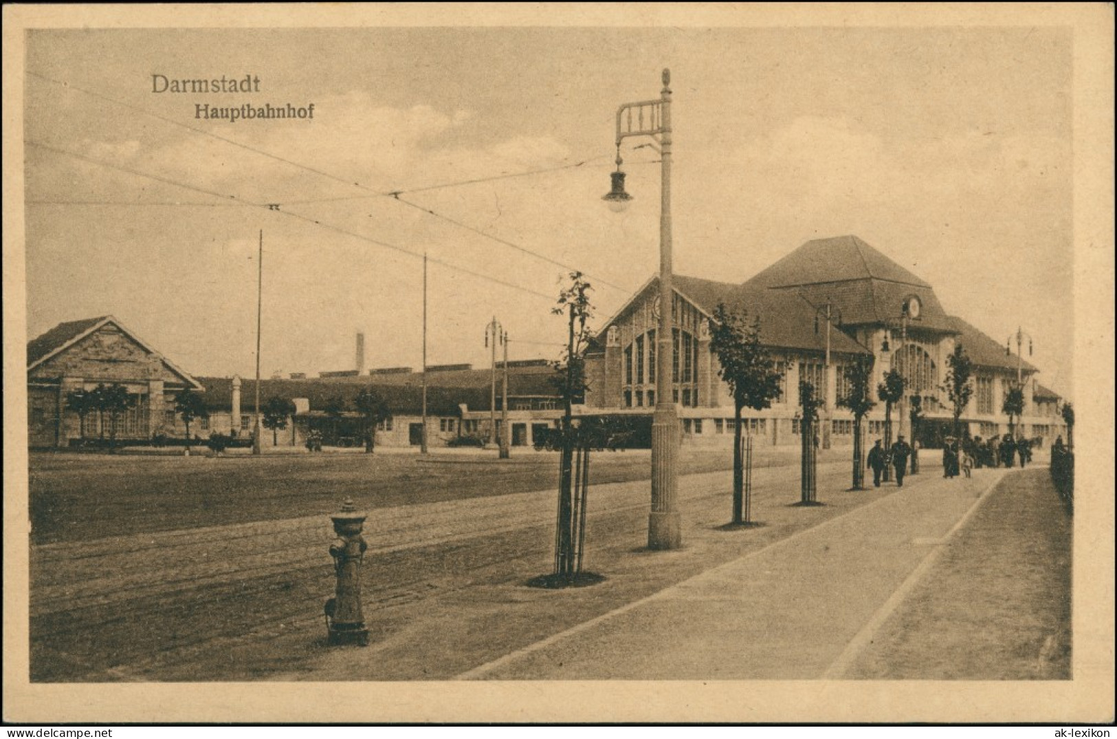 Ansichtskarte Darmstadt Partie Am Bahnhof 1928 - Darmstadt