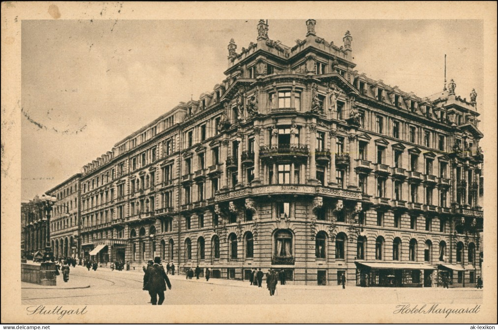 Ansichtskarte Stuttgart Hotel Marquardt 1923 - Stuttgart