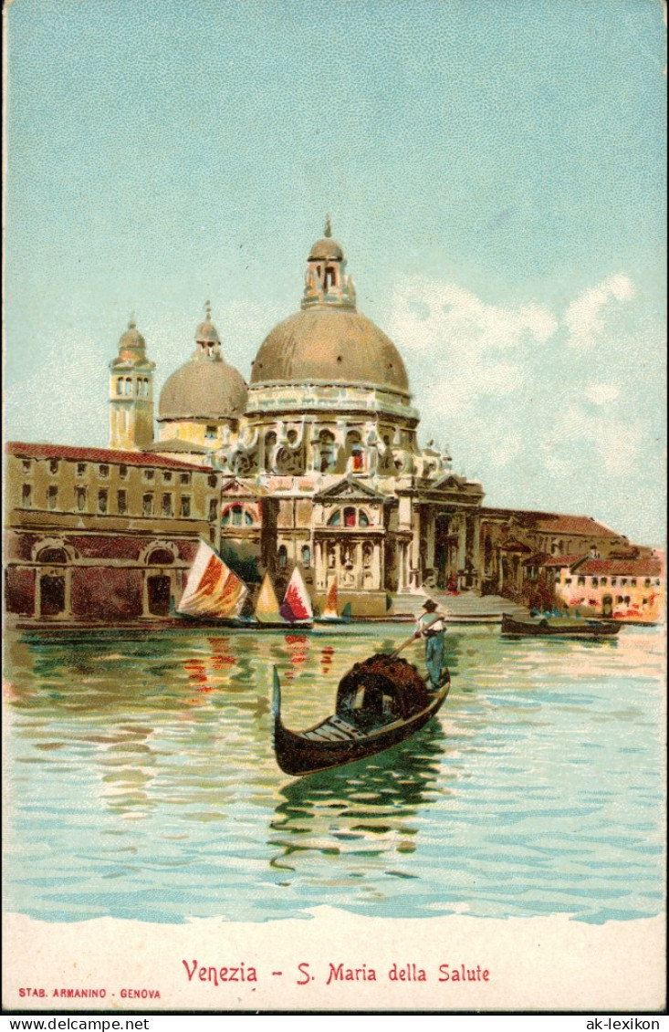 Venedig Venezia Gondel Werbekarte Loeflund Stuttgart Grunbach 1912 - Autres & Non Classés