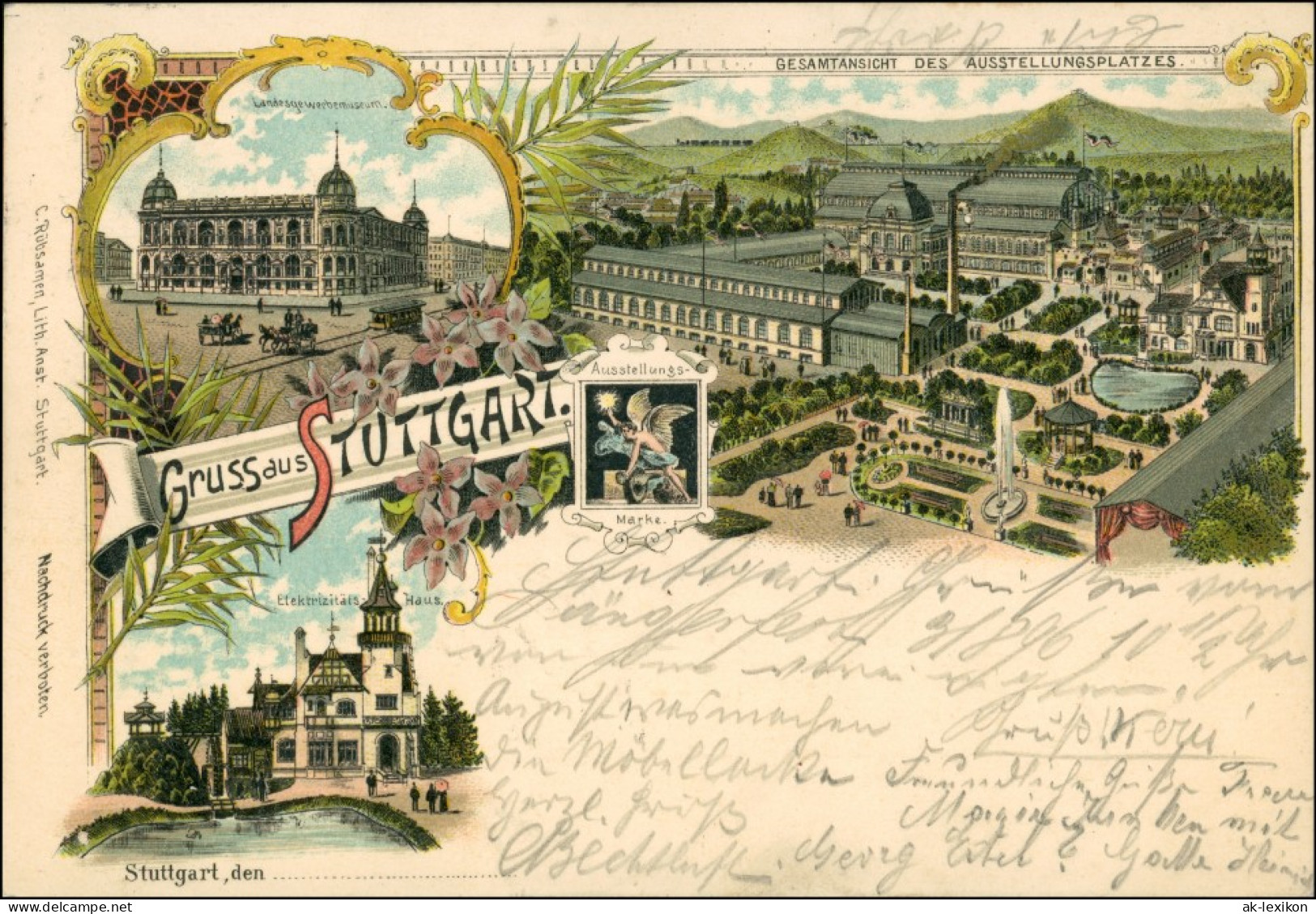 Ansichtskarte Litho AK Stuttgart MB: Ausstellungsplatz 1896 - Stuttgart