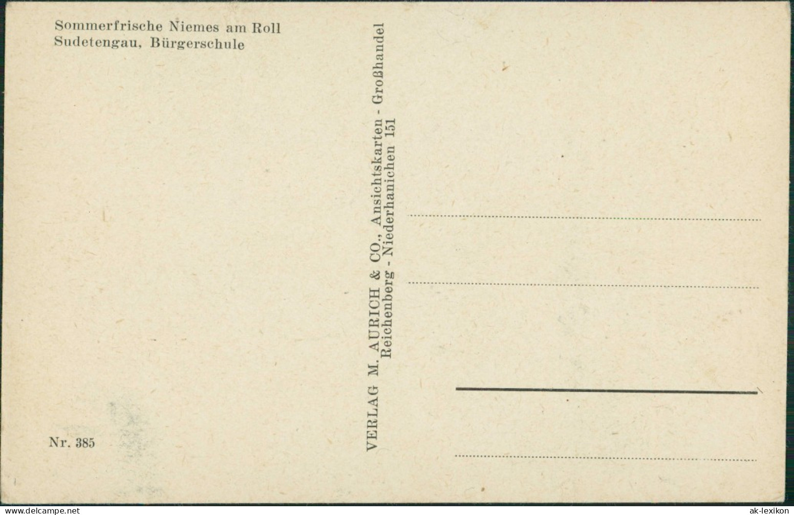 Postcard Niemes Mimo&#328; Bürgerschule 1937 - Czech Republic