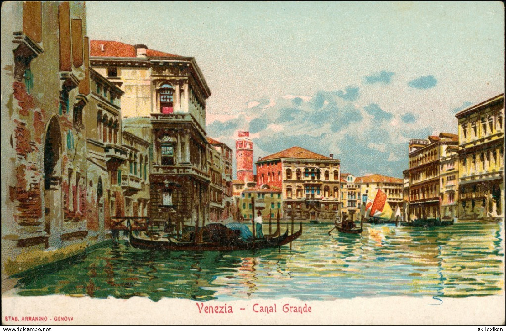 Venedig Venezia Canal Grande Werbekarte Loeflund Stuttgart Grunbach 1912 - Autres & Non Classés