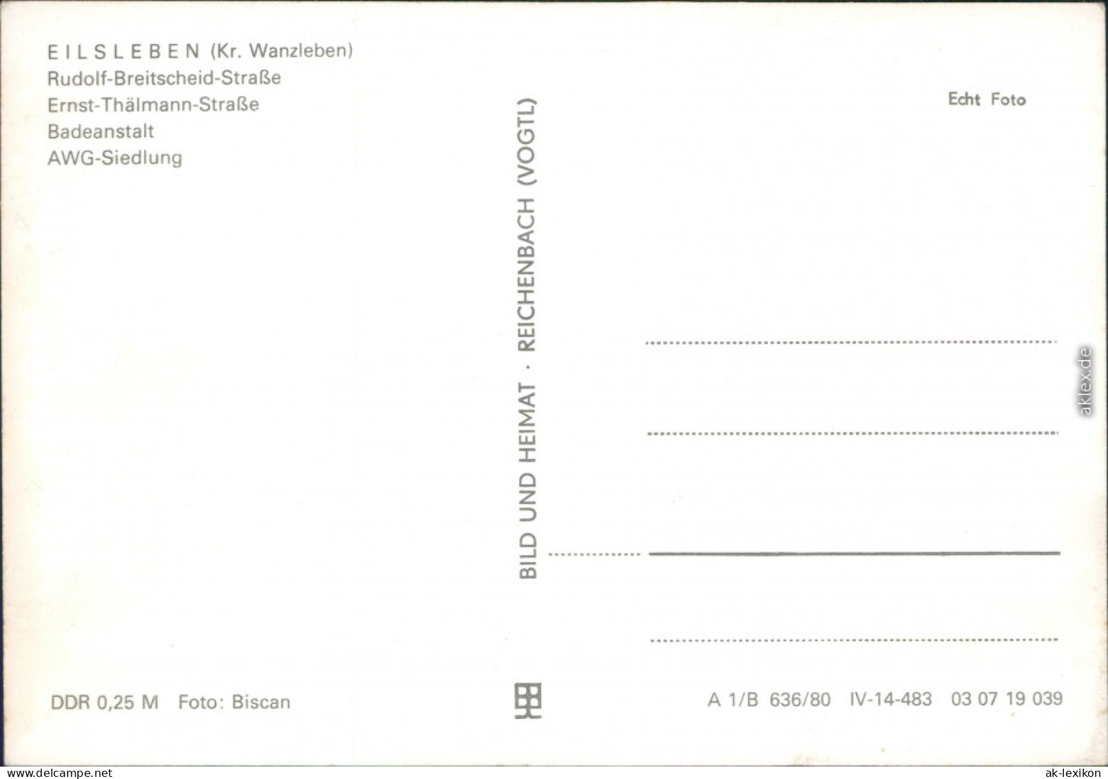 Eilsleben Breitscheid-Straße, Thälmann-Straße, Badeanstalt, AWG-Siedlung 1980 - Altri & Non Classificati