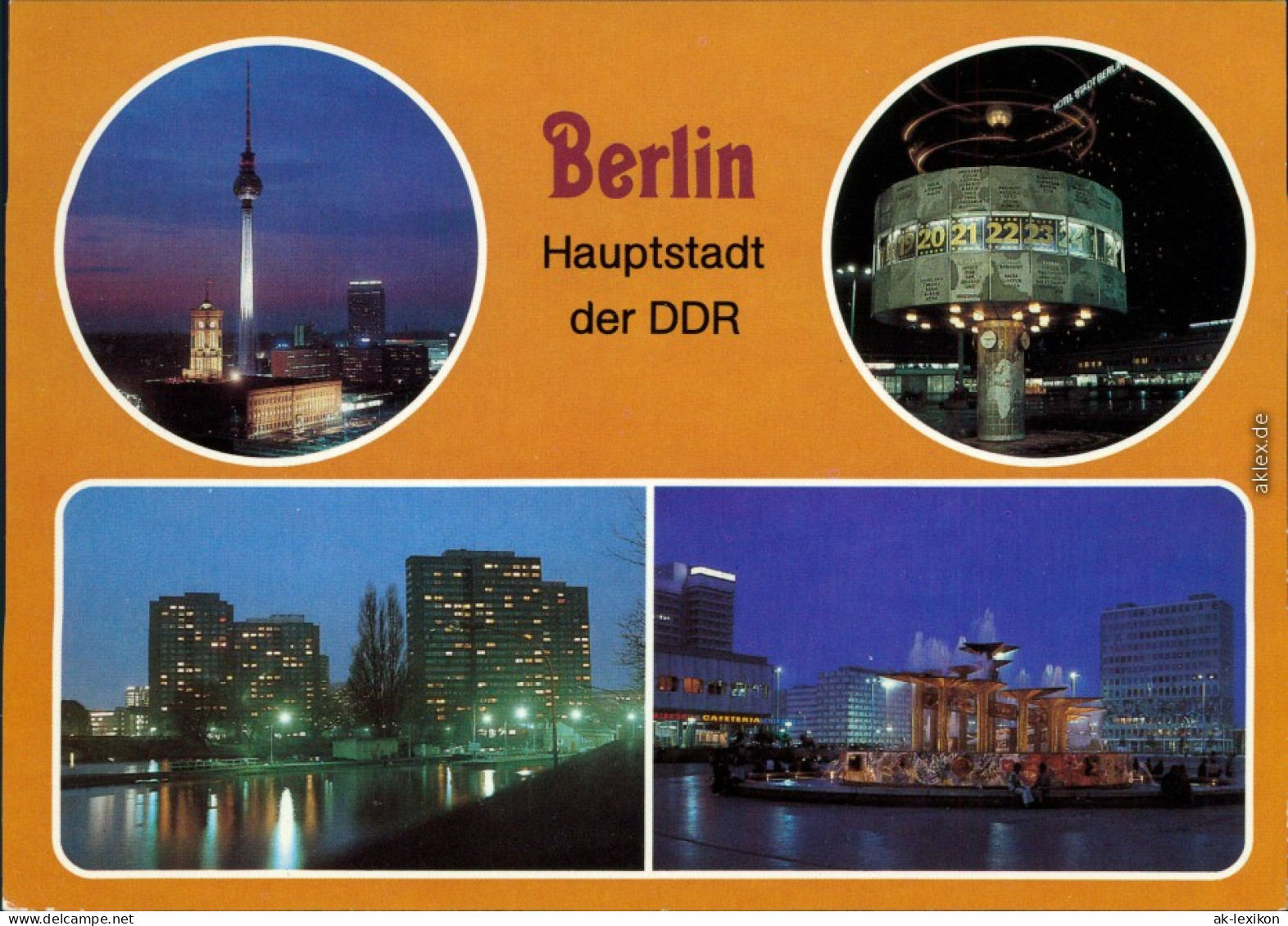 Berlin Fernseh- Und UKW-Turm   Weltzeituhr,  Alexanderplatz 1985 - Otros & Sin Clasificación