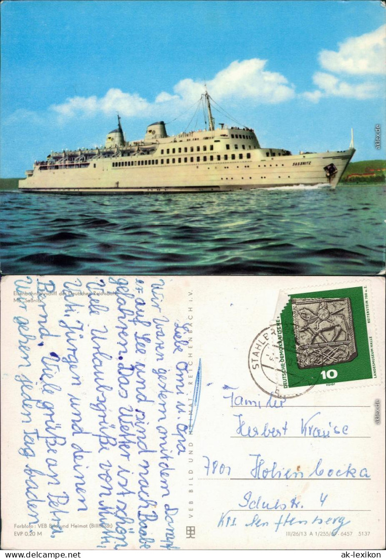  Eisenbahnfährschiff Der Deutschen Reichsbahn MS &#34;Saßnitz&#34; 1968 - Ferries