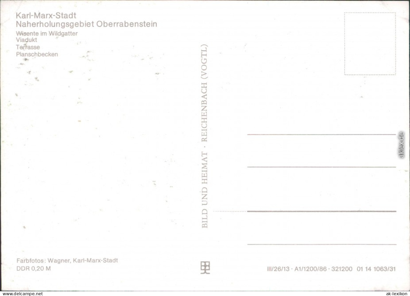 Rabenstein-Chemnitz Karl-Marx-Stadt Naherholungsgebiet Oberrabenstein 1986 - Chemnitz