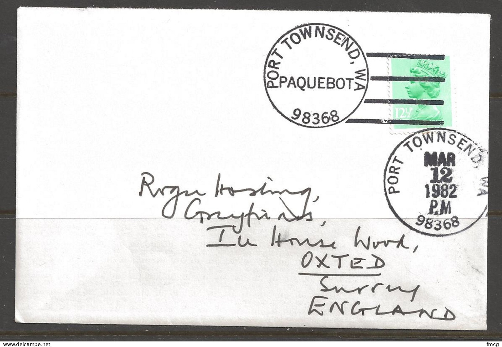 1982 Paquebot Cover, British Stamp Used In Port Townsend, WA (Mar 12) - Storia Postale