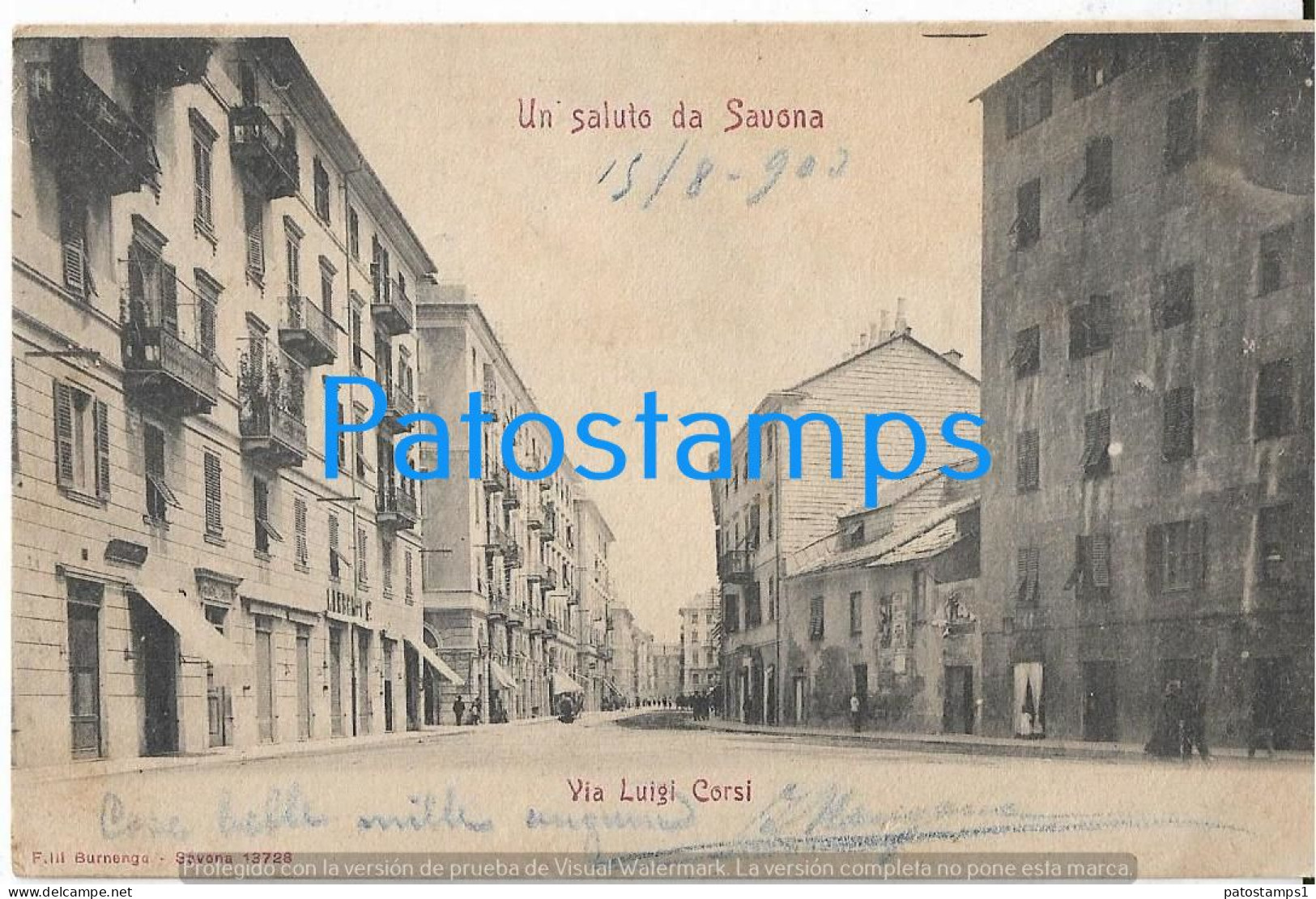 228684 ITALY SAVONA AVENUE LUIGI CORSI CIRCULATED TO GENOVA POSTAL POSTCARD - Autres & Non Classés