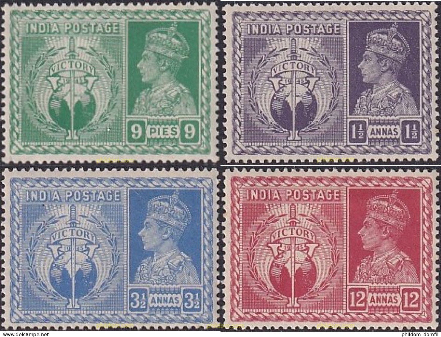 730519 MNH INDIA INGLESA 1946 ANIVERSARIO DE LA VICTORIA - 1936-47 Koning George VI
