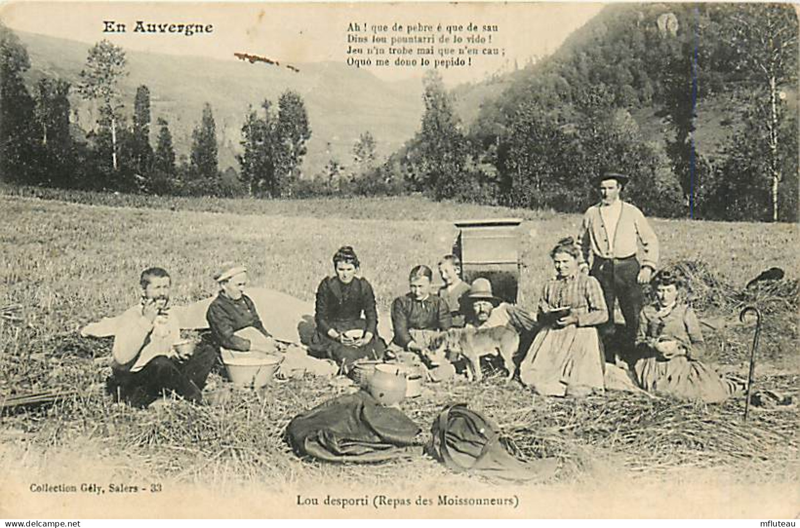 15* AUVERGNE  Repas Des Moissonneurs    RL,1121 - Paysans