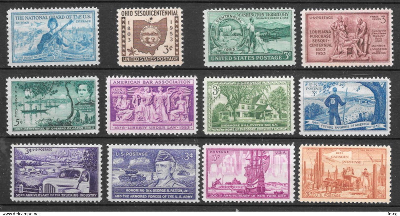 1953 Commemorative Year Set  12 Stamps, Mint Never Hinged - Ongebruikt