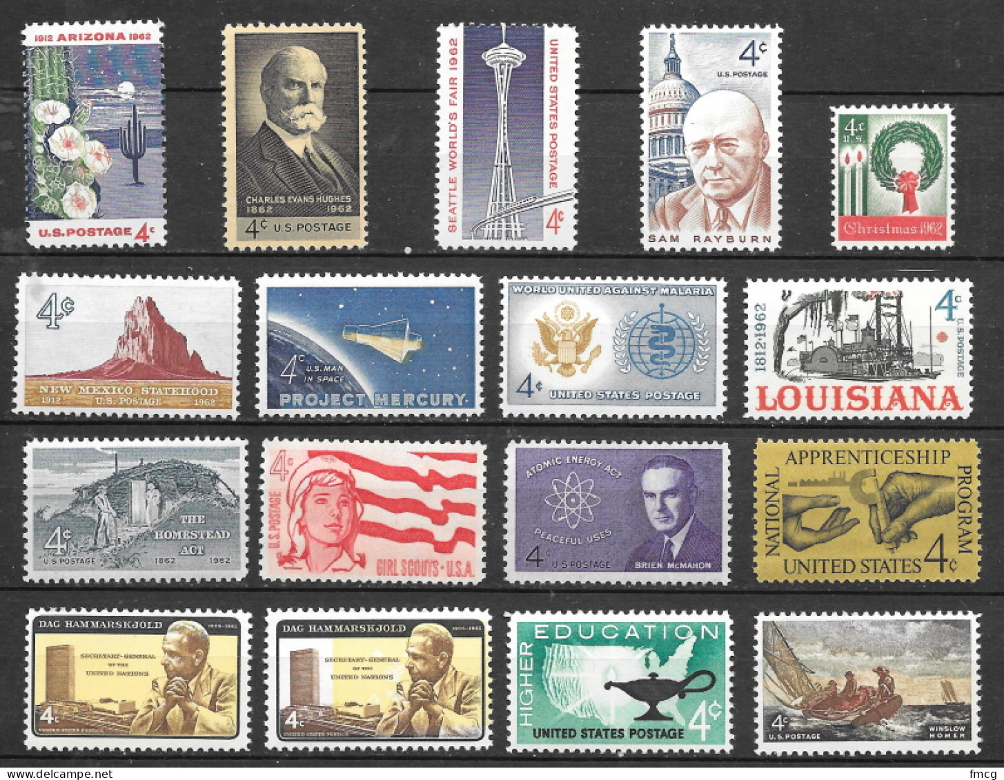 1962 Commemorative Year Set  17 Stamps, Mint Never Hinged - Unused Stamps